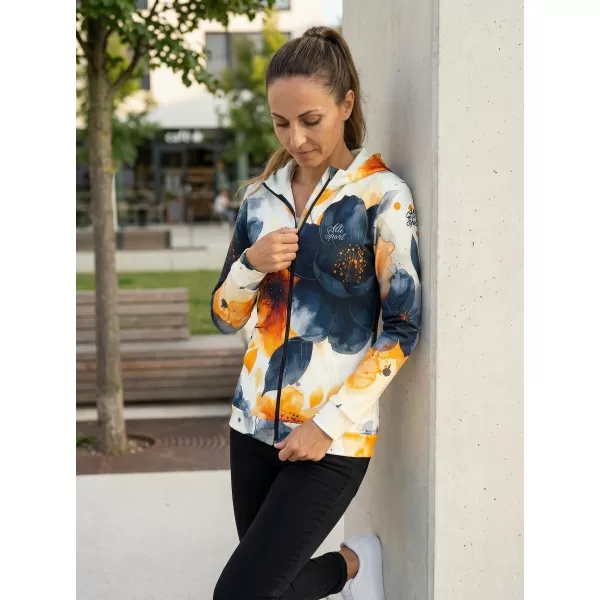  Dámská mikina na zip premium ALTISPORT VOJ/ALW127MI02 ČERNÁ/ORANŽOVÁ 