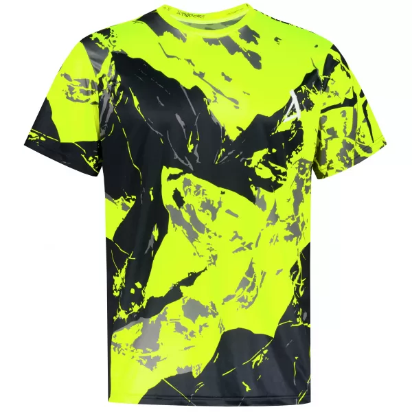  Pánské tričko premium ALTISPORT VOJ/ALM131TR01 FLUO YELLOW/ČERNÁ 