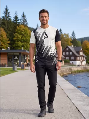 Pánské funkční triko premium ALTISPORT VOJ/ALM006TR01 ČERNÁ/SLONOVÁ KOST