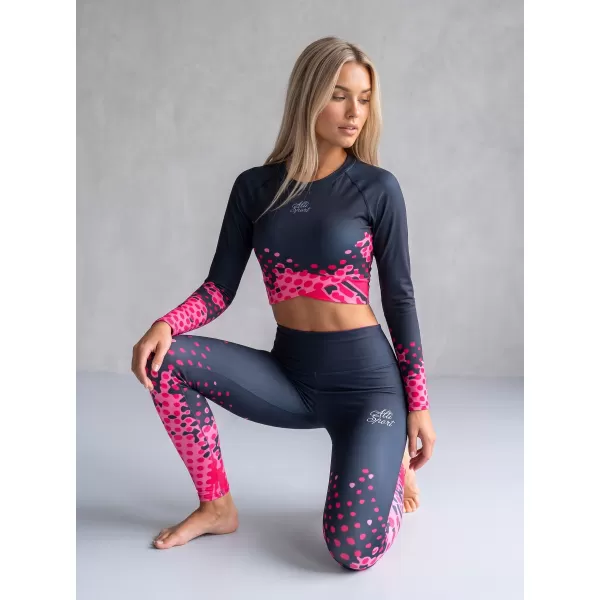  Dámské legíny premium (nové velikosti) ALTISPORT VOJ/ALW109LEG05 RŮŽOVO-ČERNÁ 