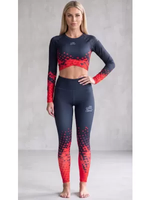 Dámské legíny premium (nové velikosti) ALTISPORT VOJ/ALW109LEG05 ČERVENO-ČERNÁ