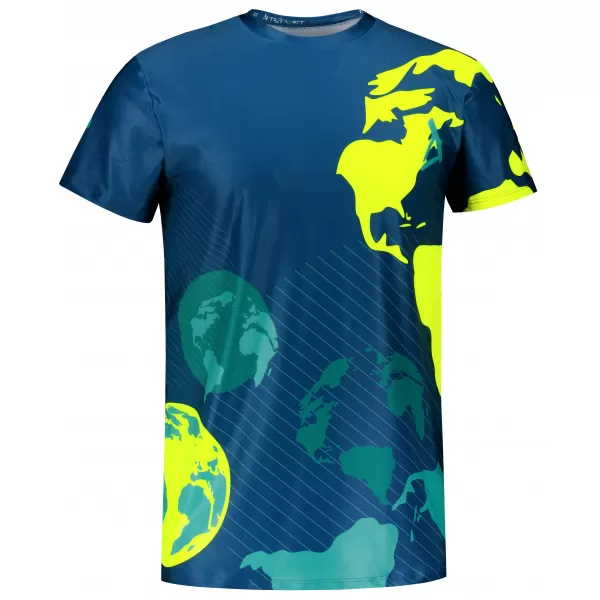  Pánské volnočasové triko premium ALTISPORT VOJ/ALM130TR06 NAVY-FLUO YELLOW 