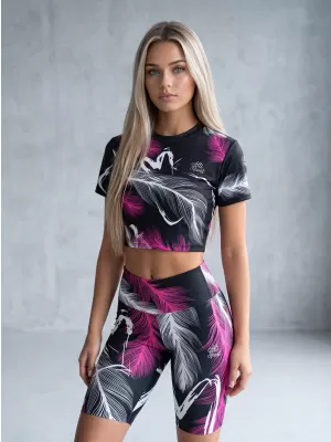 Dámské legíny nad kolena premium (nové velikosti) ALTISPORT VOJ/ALW001LEG06 černá/růžová