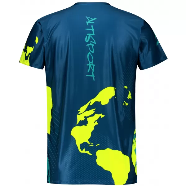  Pánské volnočasové triko premium ALTISPORT VOJ/ALM130TR06 NAVY-FLUO YELLOW 
