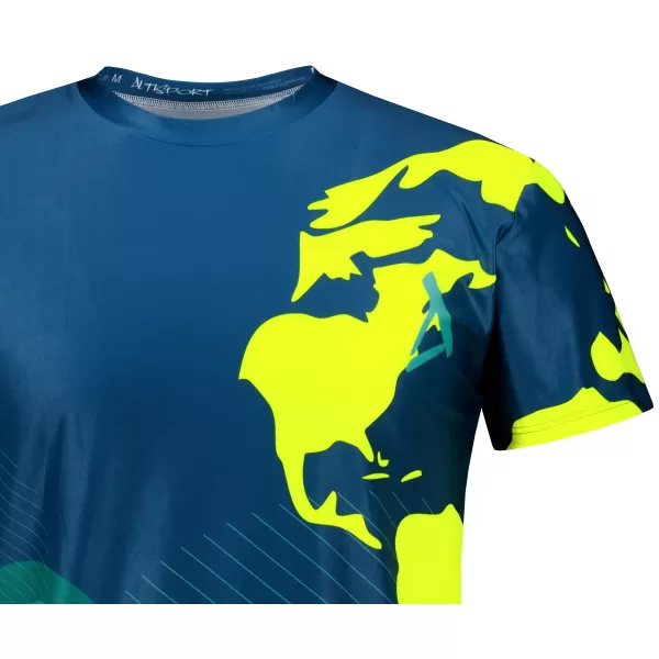  Pánské volnočasové triko premium ALTISPORT VOJ/ALM130TR06 NAVY-FLUO YELLOW 