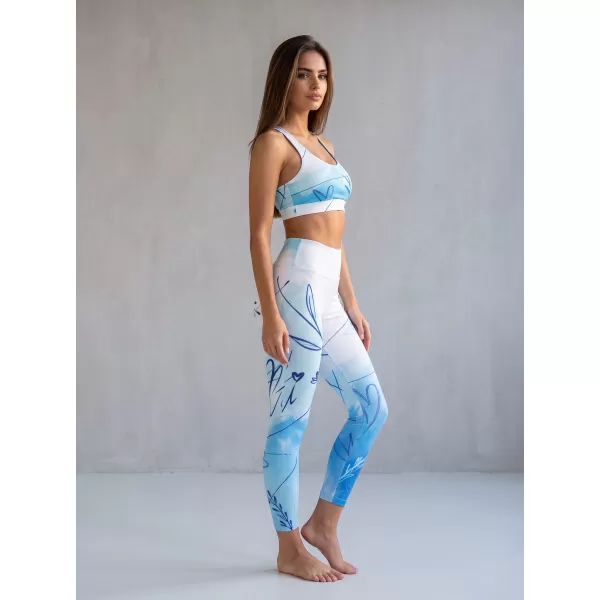  Dámské dlouhé legíny premium (nové velikosti) ALTISPORT VOJ/ALW083LEG05 BÍLOMODRÁ 
