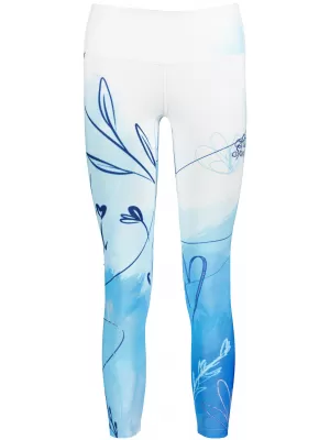 Dámské dlouhé legíny premium (nové velikosti) ALTISPORT VOJ/ALW083LEG05 BÍLOMODRÁ