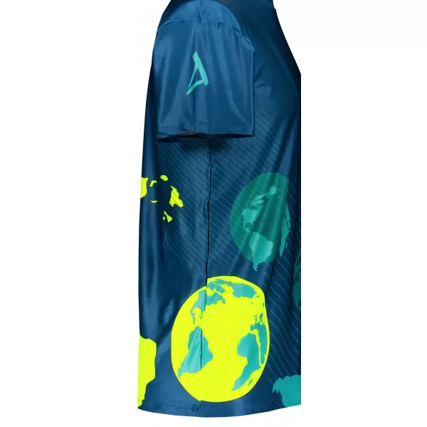  Pánské volnočasové triko premium ALTISPORT VOJ/ALM130TR06 NAVY-FLUO YELLOW 