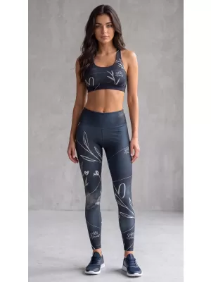 Dámské dlouhé legíny premium (nové velikosti) ALTISPORT VOJ/ALW083LEG05 ČERNOBÍLÁ