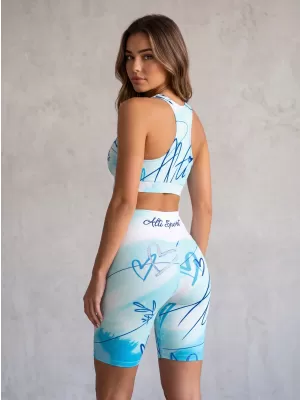 Dámské legíny nad kolena premium (nové velikosti) ALTISPORT VOJ/ALW083LEG06 BÍLOMODRÁ