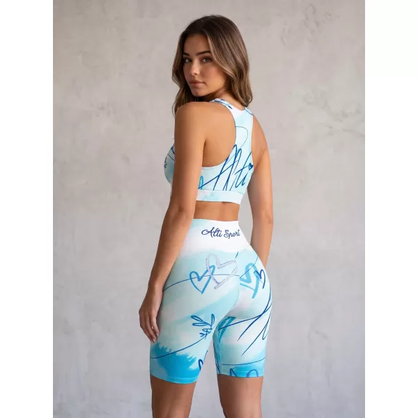  Dámské legíny nad kolena premium (nové velikosti) ALTISPORT VOJ/ALW083LEG06 BÍLOMODRÁ 