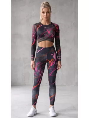 Dámské dlouhé legíny premium (nové velikosti) ALTISPORT VOJ/ALW082LEG05 ČERNÁ