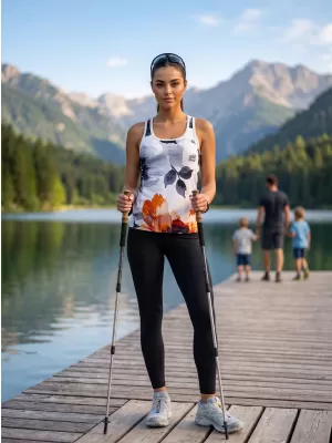 Dámské funkční tílko premium ALTISPORT VOJ/ALW117TIL01 ČERNÁ-ORANŽOVÁ