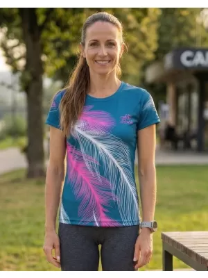 Dámské funkční triko premium ALTISPORT VOJ/ALW001TR01 PETROLEJOVÁ/RŮŽOVÁ