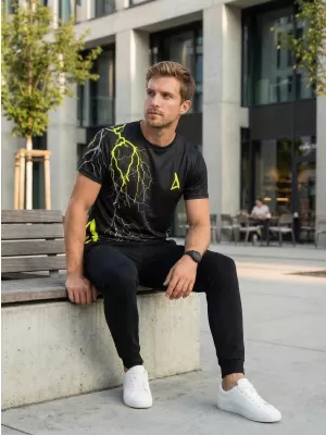 Pánské triko premium ALTISPORT VOJ/ALM004TR01 ČERNOŽLUTÁ