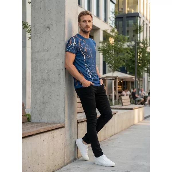  Pánské triko premium ALTISPORT VOJ/ALM004TR01 NAVY/HNĚDÁ 