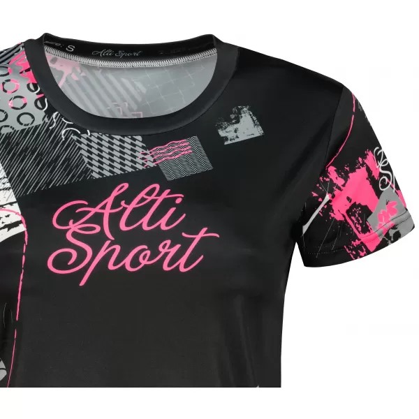  Dámské funkční triko premium ALTISPORT VOJ/ALW009TR01 ČERNÁ/SVĚTLE RŮŽOVÁ 