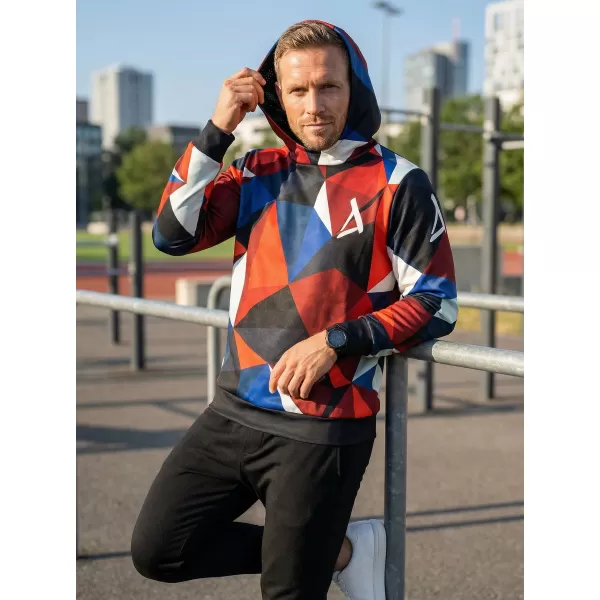  Pánská mikina premium ALTISPORT VOJ/ALM007MI01 NÁMOŘNÍ MODRÁ/ČERVENÁ 