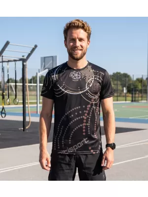 Pánské triko premium ALTISPORT VOJ/ALM003TR01 ČERNOHNĚDÁ