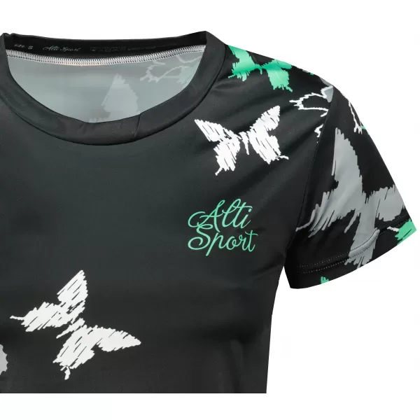 Dámské funkční triko premium ALTISPORT VOJ/ALW002TR01 ČERNÁ/TYRKYSOVÁ 