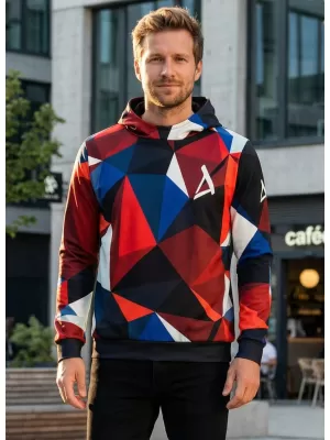 Pánská mikina premium ALTISPORT VOJ/ALM007MI01 NÁMOŘNÍ MODRÁ/ČERVENÁ