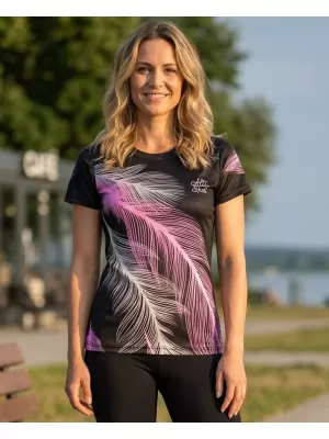 Dámské funkční triko premium ALTISPORT VOJ/ALW001TR01 ČERNÁ/SVĚTLE RŮŽOVÁ
