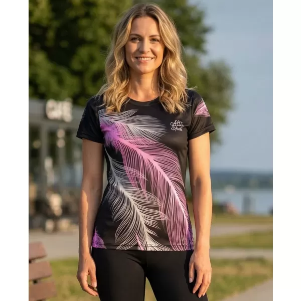  Dámské funkční triko premium ALTISPORT VOJ/ALW001TR01 ČERNÁ/SVĚTLE RŮŽOVÁ 