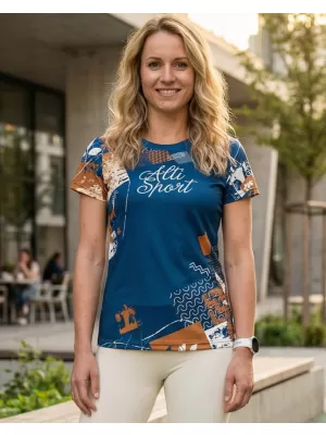Dámské funkční triko premium ALTISPORT VOJ/ALW009TR01 NAVY/HNĚDÁ