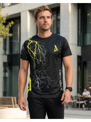 Pánské triko premium ALTISPORT VOJ/ALM004TR01 ČERNOŽLUTÁ