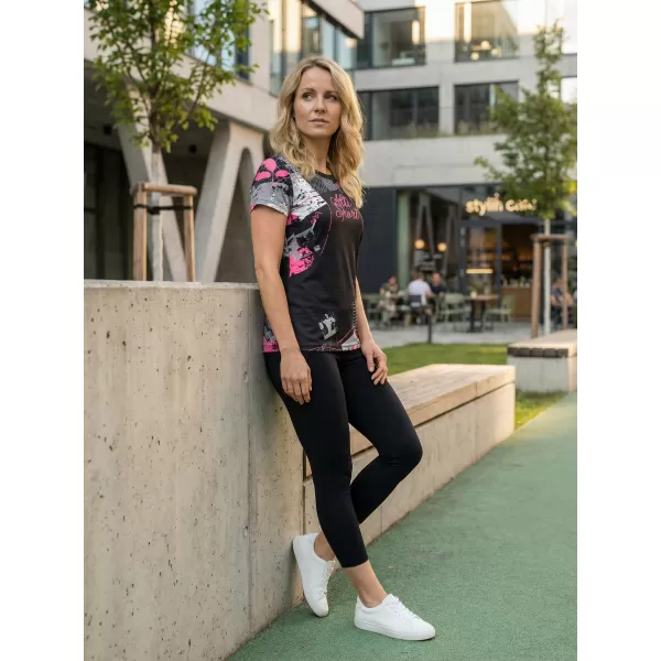  Dámské funkční triko premium ALTISPORT VOJ/ALW009TR01 ČERNÁ/SVĚTLE RŮŽOVÁ 