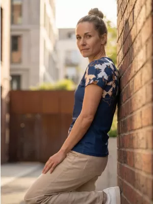 Dámské funkční triko premium ALTISPORT VOJ/ALW002TR01 NAVY/HNĚDÁ