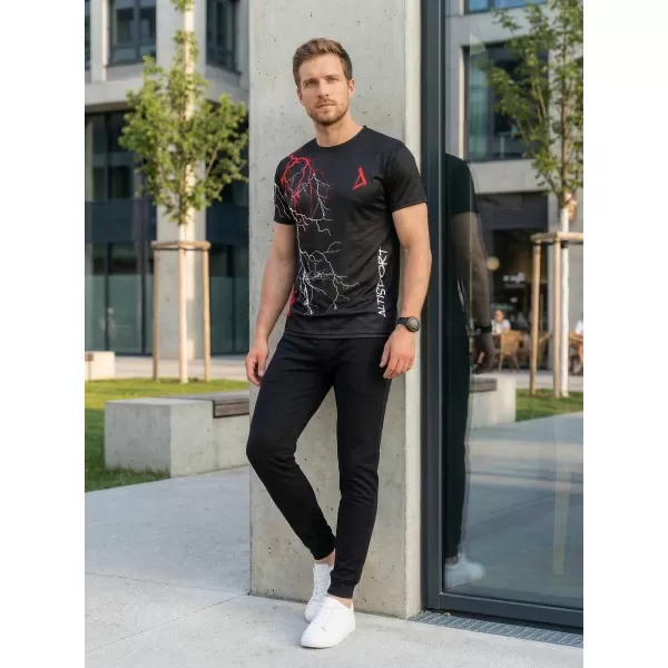  Pánské triko premium ALTISPORT VOJ/ALM004TR01 ČERNOČERVENÁ 