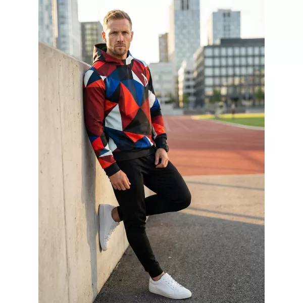  Pánská mikina premium ALTISPORT VOJ/ALM007MI01 NÁMOŘNÍ MODRÁ/ČERVENÁ 