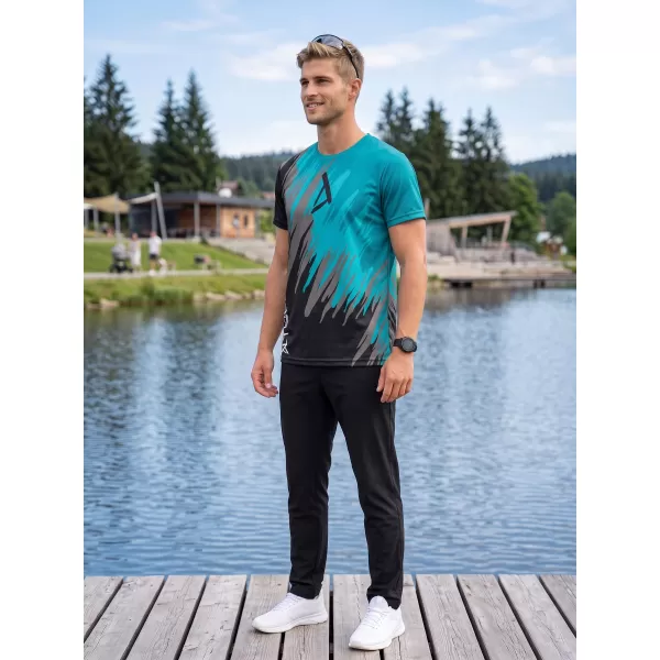  Pánské funkční triko premium ALTISPORT VOJ/ALM006TR01 ČERNÁ/PETROLEJOVÁ 