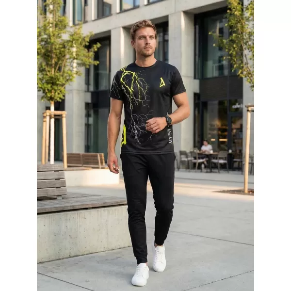  Pánské triko premium ALTISPORT VOJ/ALM004TR01 ČERNOŽLUTÁ 