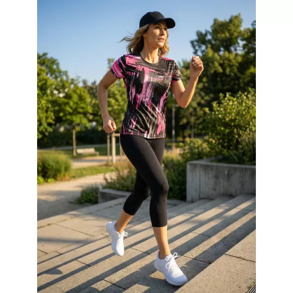  Dámské funkční triko premium ALTISPORT VOJ/ALW010TR01 ČERNÁ/SVĚTLE RŮŽOVÁ 