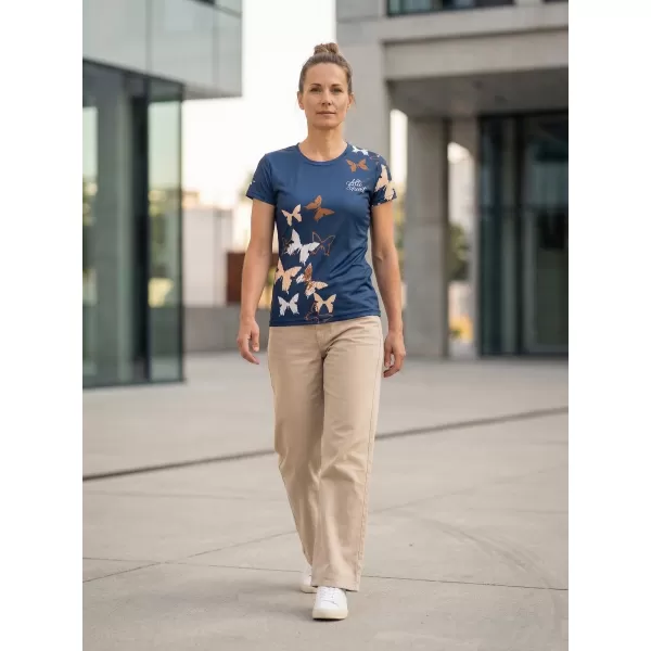  Dámské funkční triko premium ALTISPORT VOJ/ALW002TR01 NAVY/HNĚDÁ 