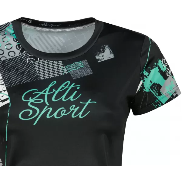 Dámské funkční triko premium ALTISPORT VOJ/ALW009TR01 ČERNÁ/TYRKYSOVÁ 