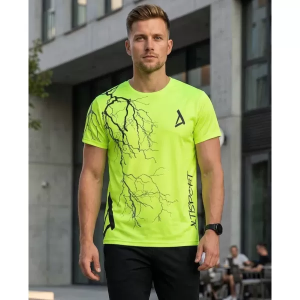 Pánské triko premium ALTISPORT VOJ/ALM004TR01 NEONOVĚ ŽLUTÁ 