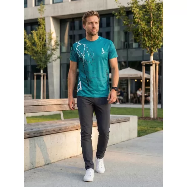  Pánské triko premium ALTISPORT VOJ/ALM004TR01 PETROLEJOVÁ/BÍLÁ 