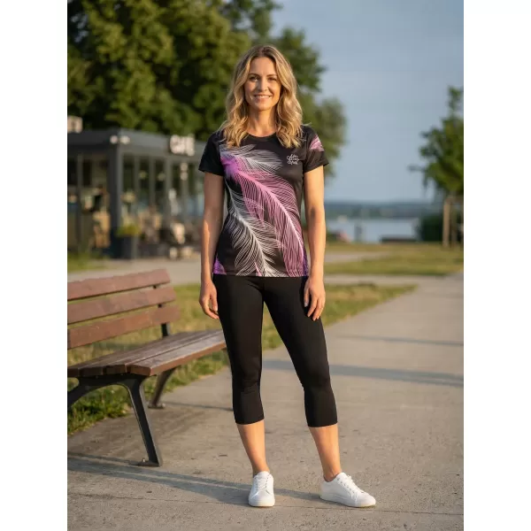  Dámské funkční triko premium ALTISPORT VOJ/ALW001TR01 ČERNÁ/SVĚTLE RŮŽOVÁ 