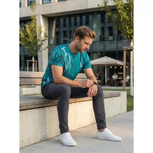  Pánské triko premium ALTISPORT VOJ/ALM004TR01 PETROLEJOVÁ/BÍLÁ 