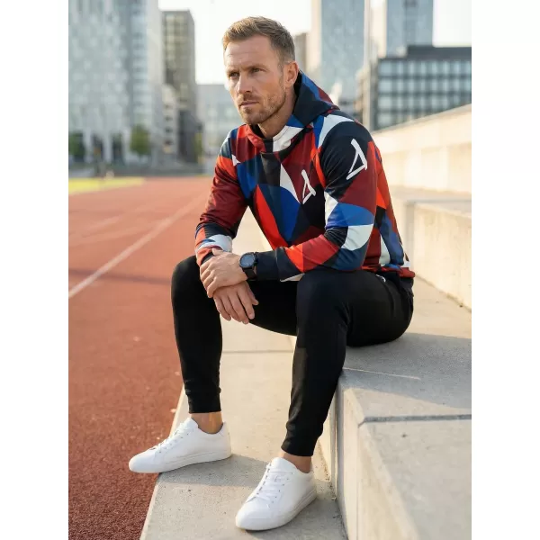  Pánská mikina premium ALTISPORT VOJ/ALM007MI01 NÁMOŘNÍ MODRÁ/ČERVENÁ 