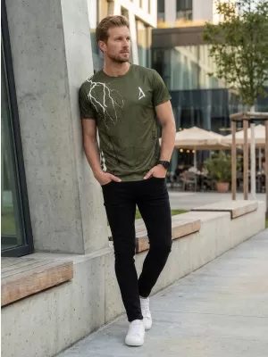 Pánské triko premium ALTISPORT VOJ/ALM004TR01 OLIVOVÁ