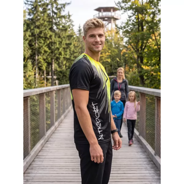  Pánské funkční triko premium ALTISPORT VOJ/ALM006TR01 ČERNOŽLUTÁ 