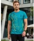 Pánské triko premium ALTISPORT VOJ/ALM004TR01 PETROLEJOVÁ/ŽLUTÁ