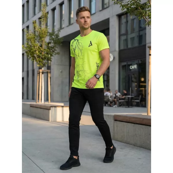  Pánské triko premium ALTISPORT VOJ/ALM004TR01 NEONOVĚ ŽLUTÁ 