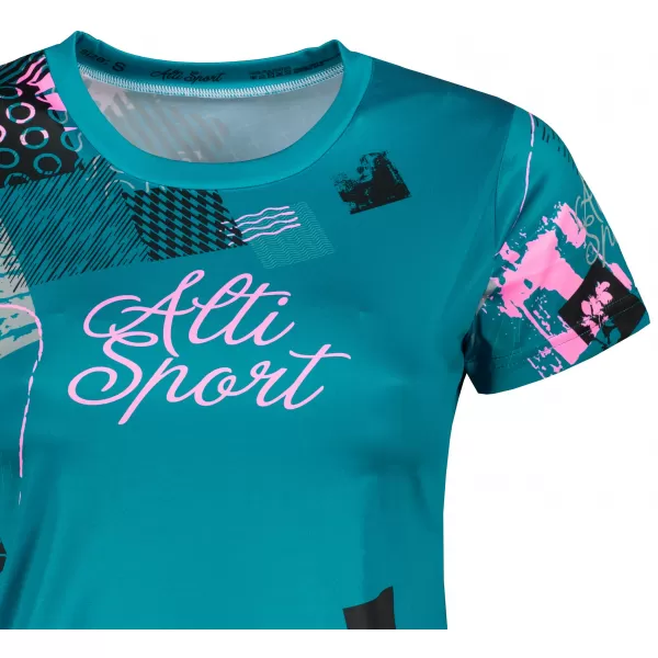  Dámské funkční triko premium ALTISPORT VOJ/ALW009TR01 PETROLEJOVÁ/SVĚTLE RŮŽOVÁ 