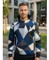 Pánská mikina premium ALTISPORT VOJ/ALM007MI01 NÁMOŘNÍ MODRÁ/HNĚDÁ