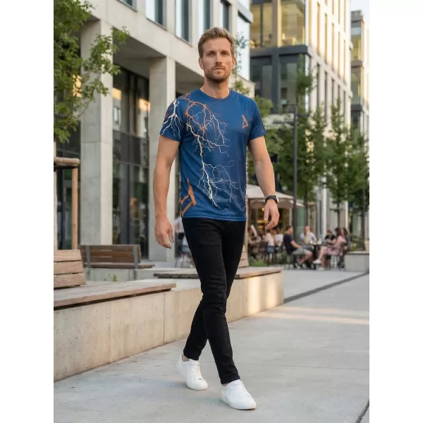  Pánské triko premium ALTISPORT VOJ/ALM004TR01 NAVY/HNĚDÁ 